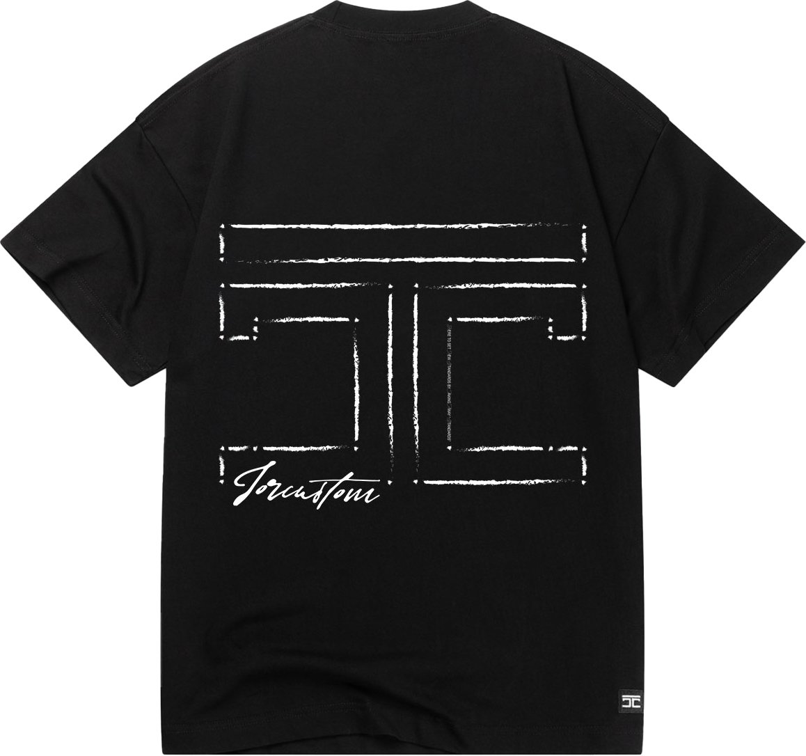 JORCUSTOM Outline Loose Fit T-Shirt Black Zwart