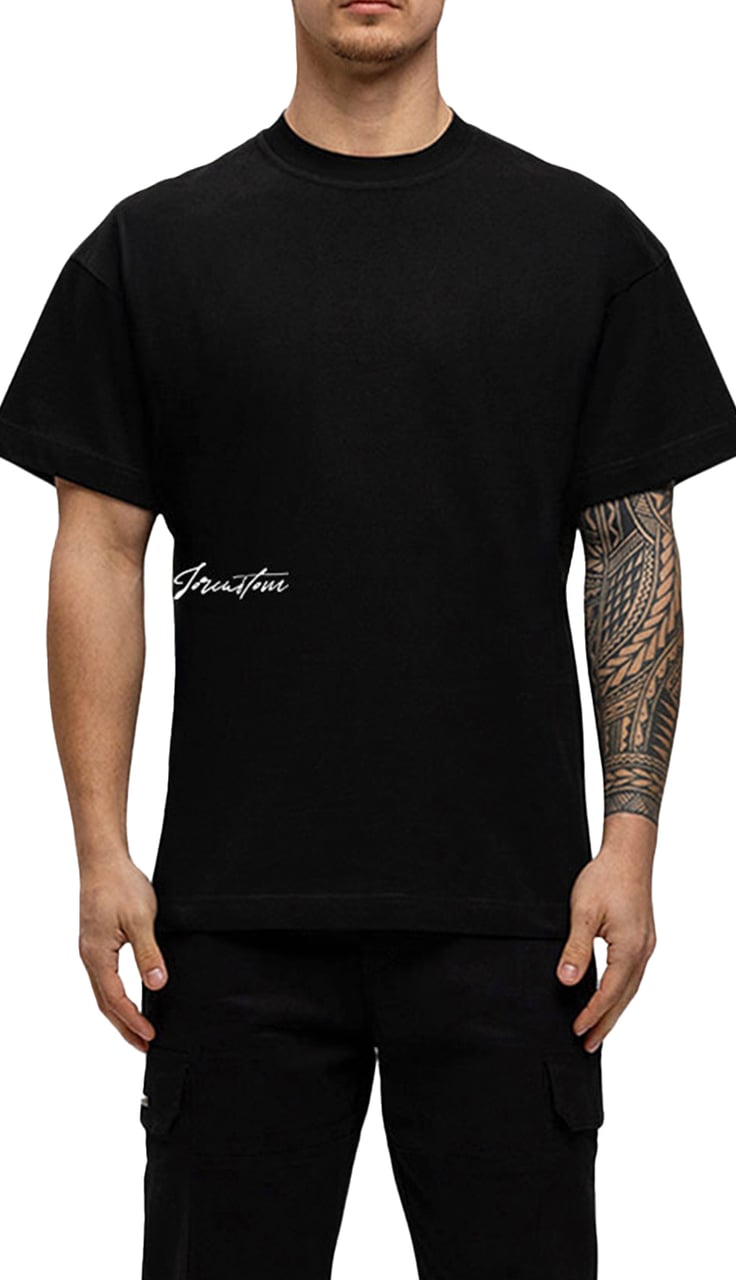 JORCUSTOM Outline Loose Fit T-Shirt Black Zwart