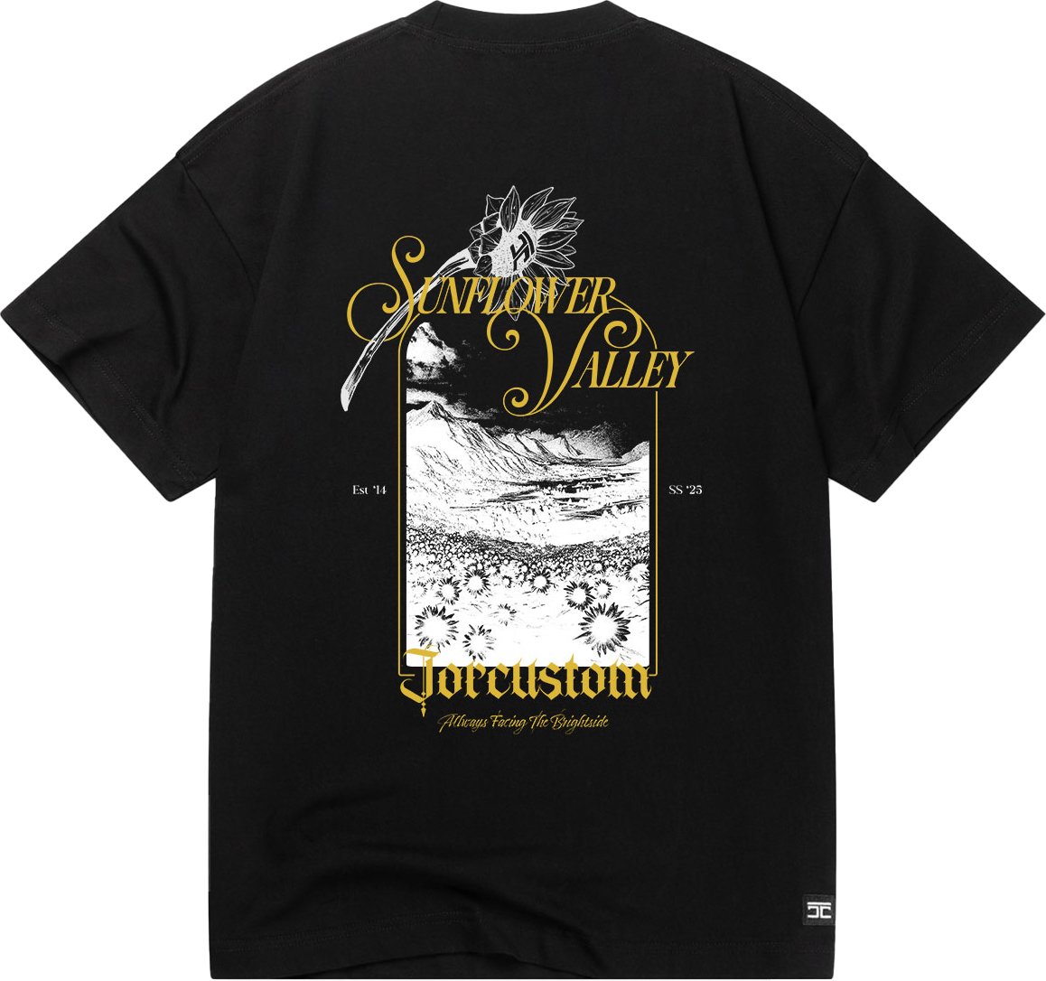 JORCUSTOM Sunflower Loose Fit T-Shirt Black Zwart