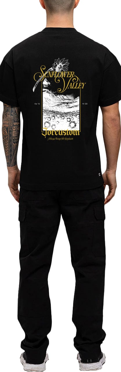 JORCUSTOM Sunflower Loose Fit T-Shirt Black Zwart