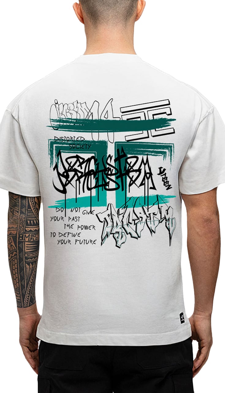 JORCUSTOM Graffiti Loose Fit T-Shirt White Wit