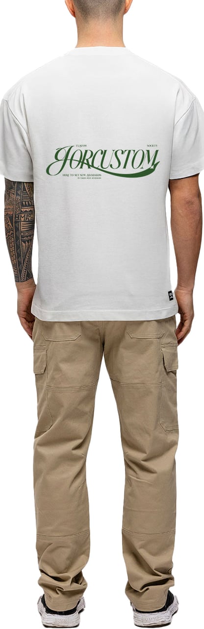 JORCUSTOM Script Loose Fit T-Shirt White Wit