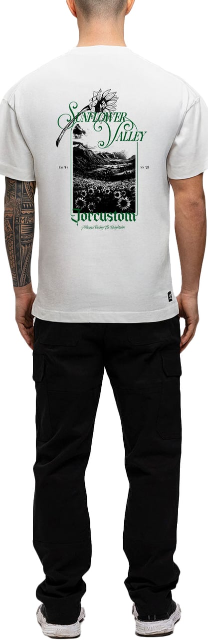 JORCUSTOM Sunflower Loose Fit T-Shirt White Wit