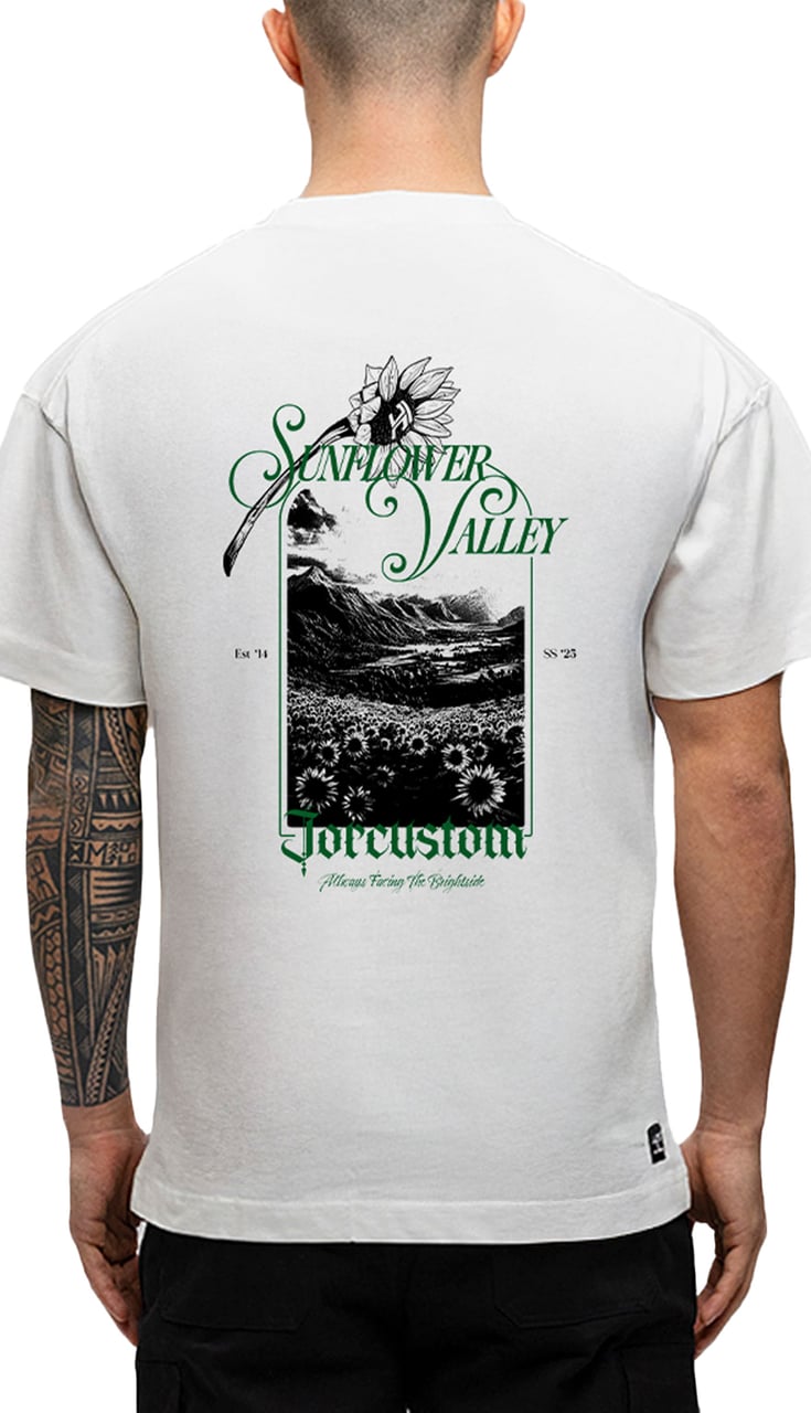 JORCUSTOM Sunflower Loose Fit T-Shirt White Wit
