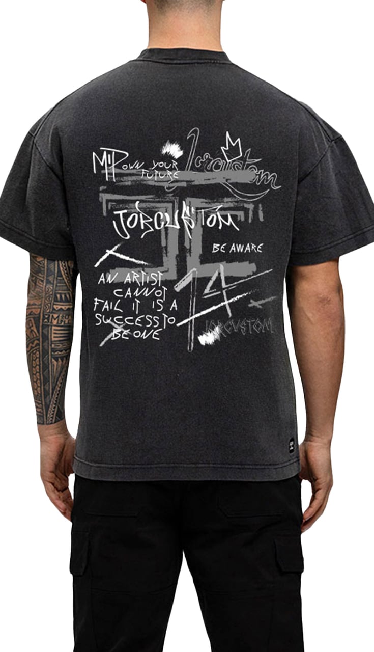 JORCUSTOM Artist Loose Fit T-Shirt AcidGrey Grijs