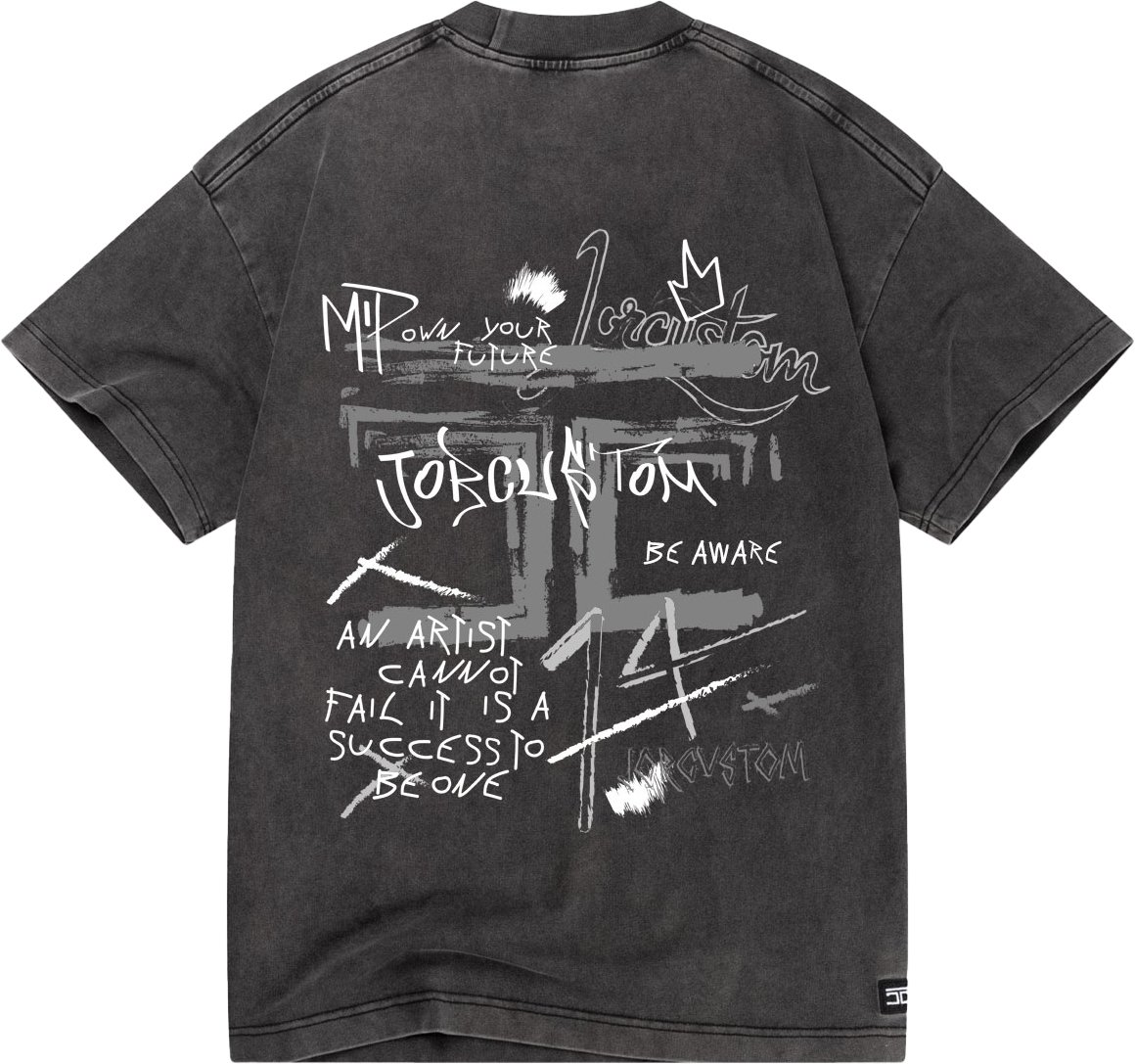 JORCUSTOM Artist Loose Fit T-Shirt AcidGrey Grijs