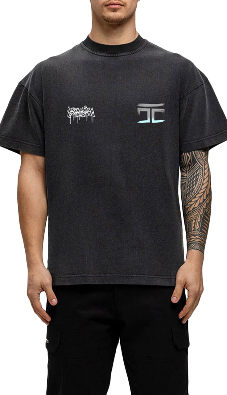 JORCUSTOM Graffiti Loose Fit T-Shirt AcidGrey Grijs