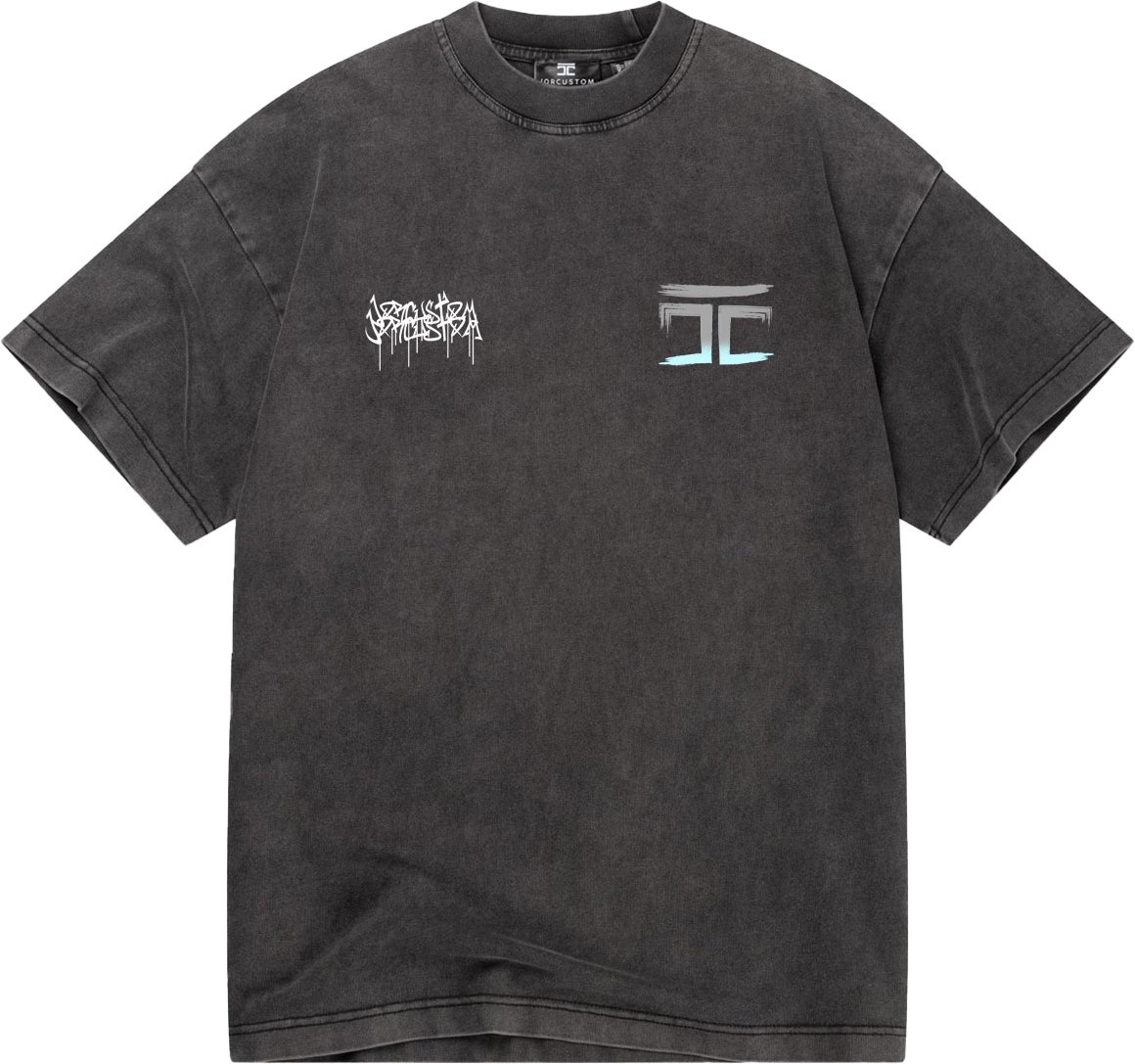 JORCUSTOM Graffiti Loose Fit T-Shirt AcidGrey Grijs