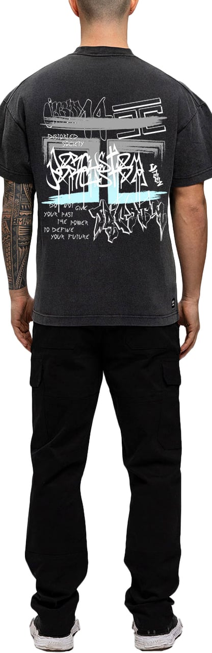 JORCUSTOM Graffiti Loose Fit T-Shirt AcidGrey Grijs
