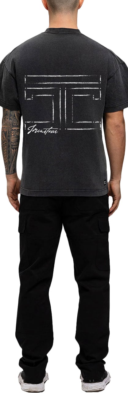 JORCUSTOM Outline Loose Fit T-Shirt AcidGrey Grijs