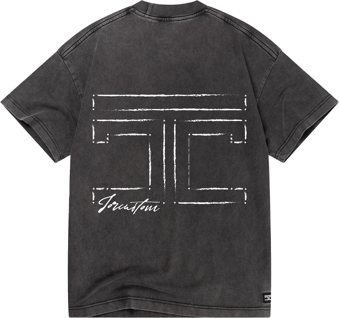 JORCUSTOM Outline Loose Fit T-Shirt AcidGrey Grijs