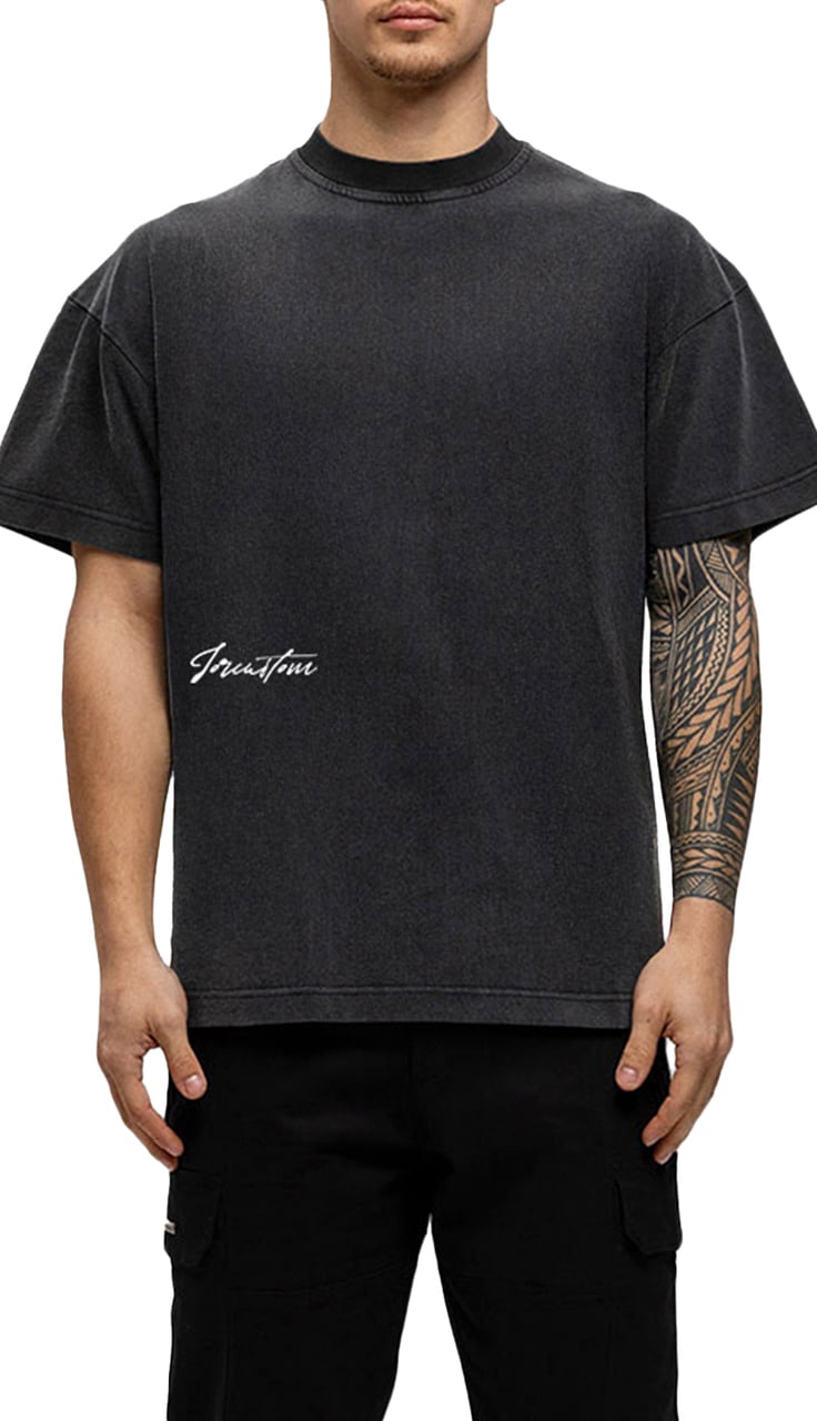 JORCUSTOM Outline Loose Fit T-Shirt AcidGrey Grijs