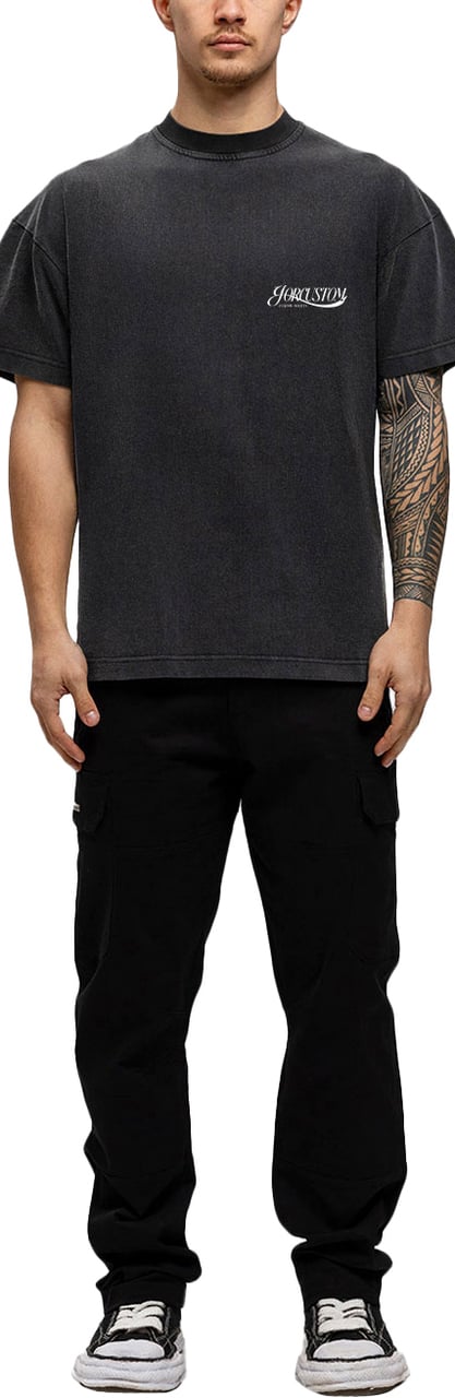 JORCUSTOM Script Loose Fit T-Shirt AcidGrey Grijs