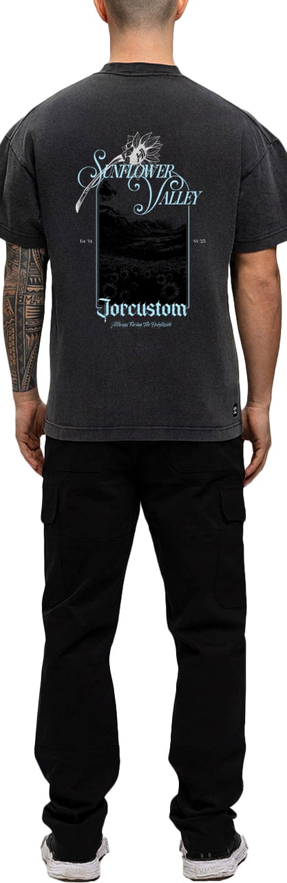 JORCUSTOM Sunflower Loose Fit T-Shirt AcidGre Grijs