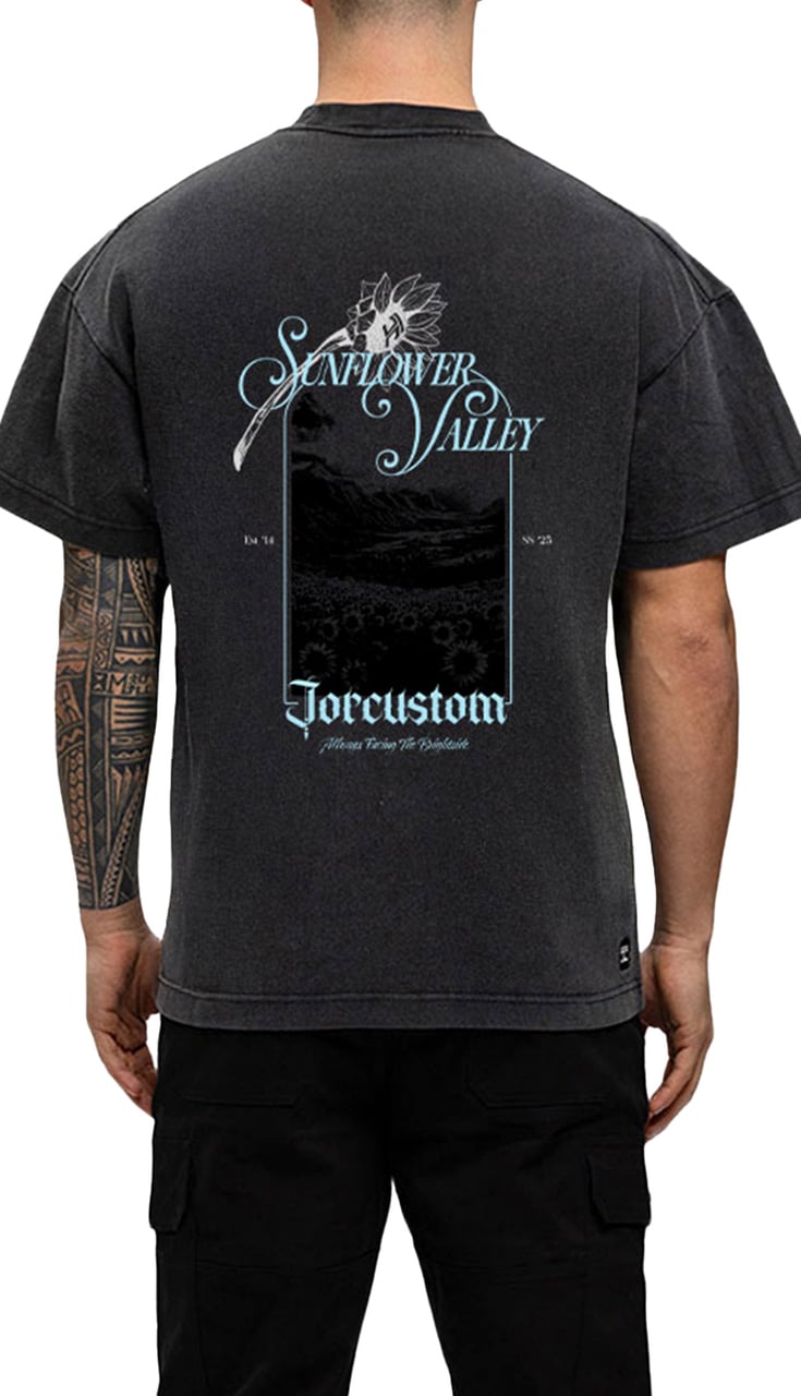 JORCUSTOM Sunflower Loose Fit T-Shirt AcidGre Grijs