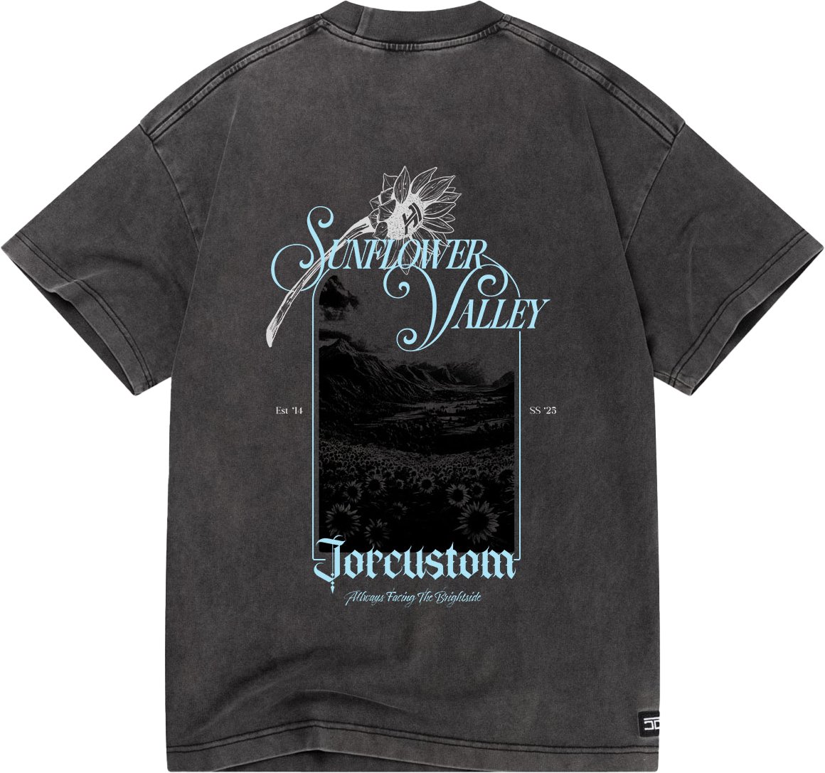 JORCUSTOM Sunflower Loose Fit T-Shirt AcidGre Grijs