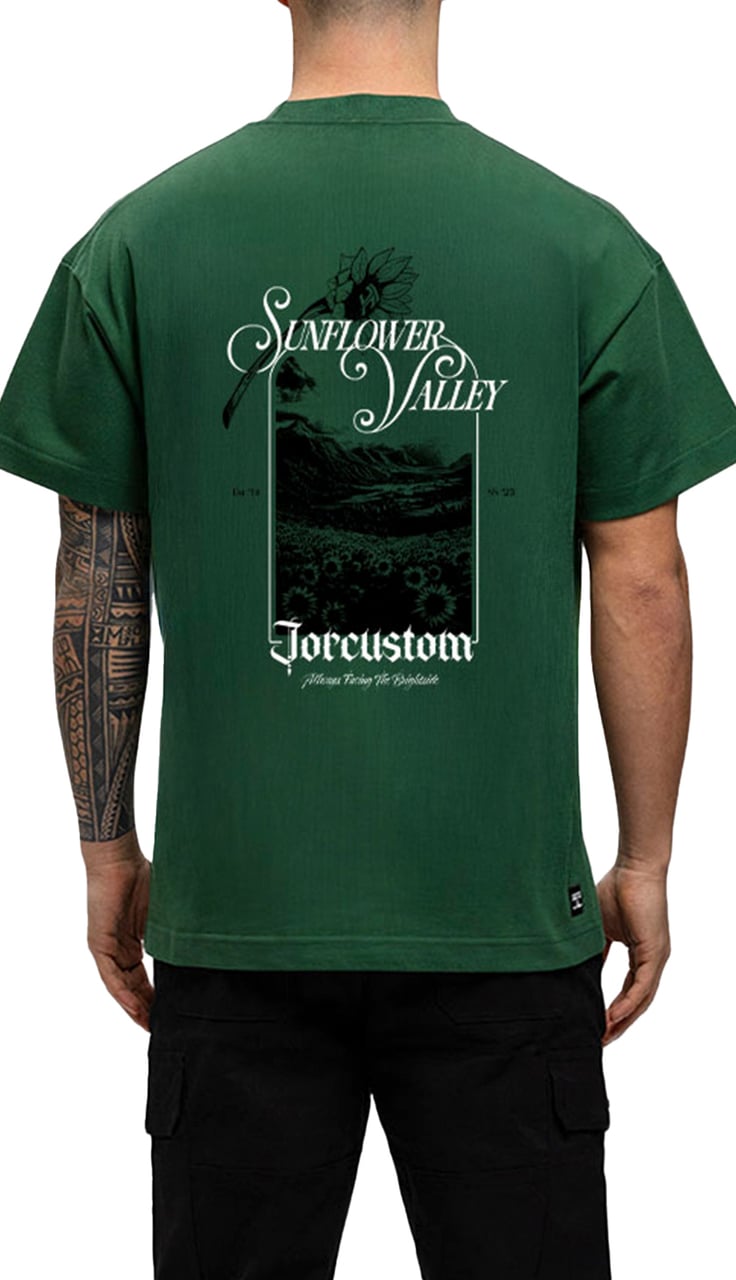 JORCUSTOM Sunflower Loose Fit T-Shirt Green Groen