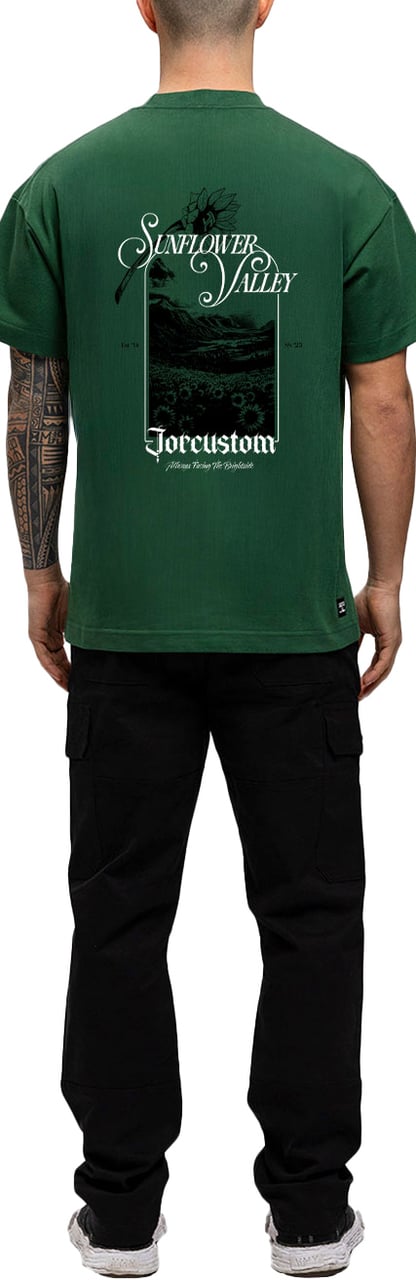 JORCUSTOM Sunflower Loose Fit T-Shirt Green Groen
