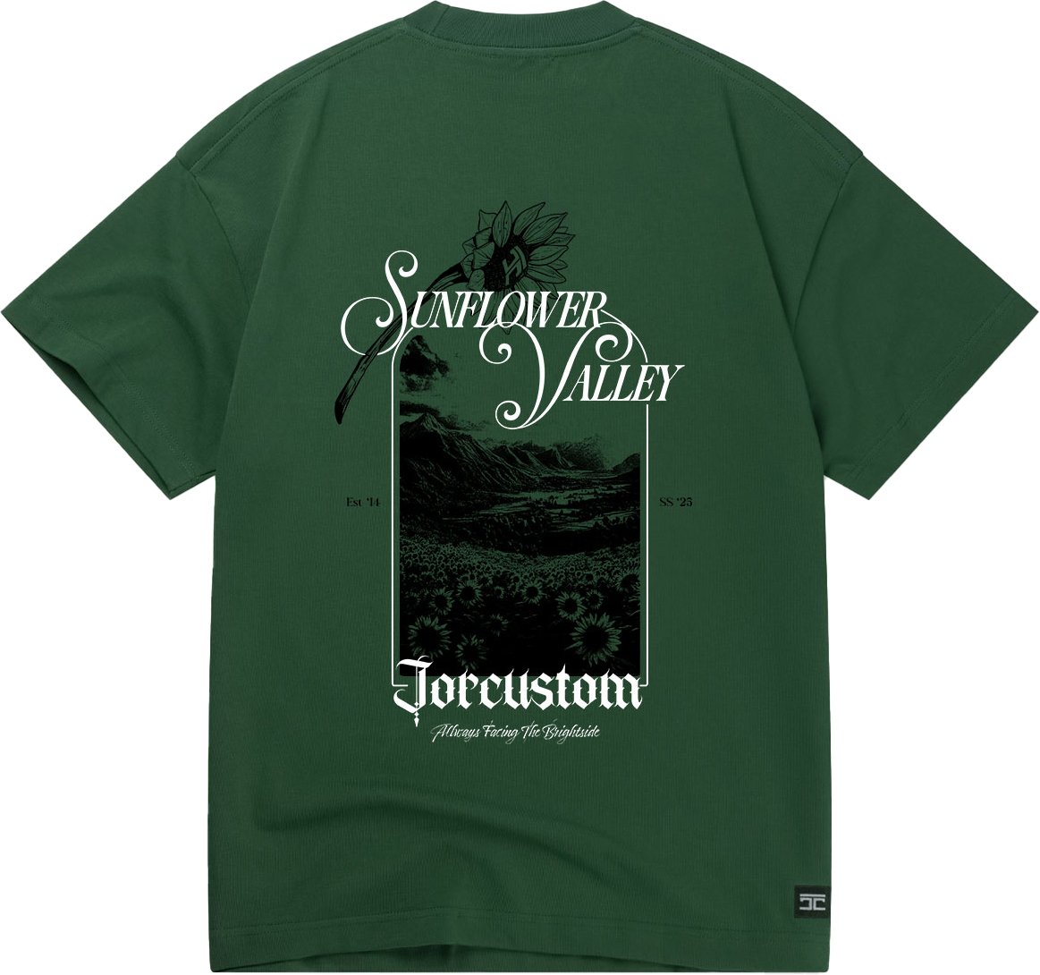 JORCUSTOM Sunflower Loose Fit T-Shirt Green Groen