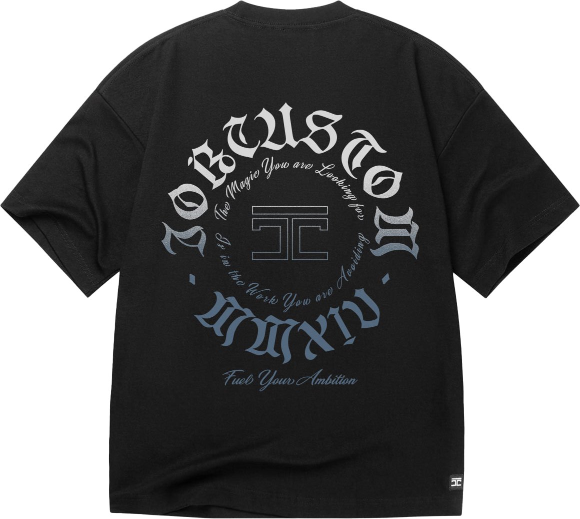 JORCUSTOM Ambition Oversized T-Shirt Black Zwart