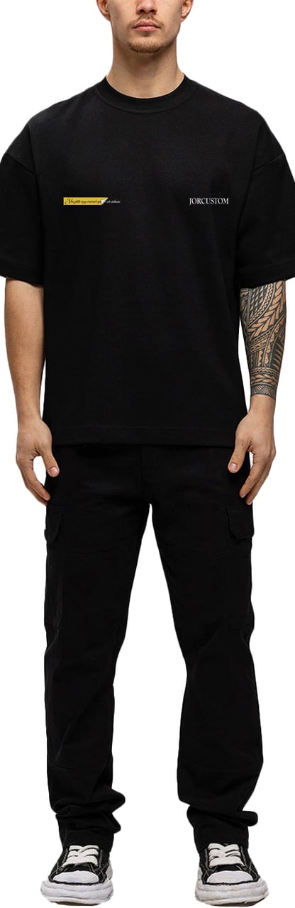 JORCUSTOM AngelTwo Oversized T-Shirt Black Zwart