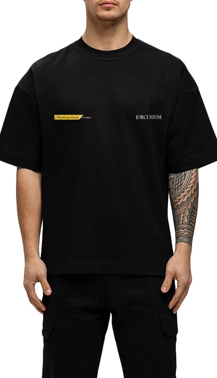 JORCUSTOM AngelTwo Oversized T-Shirt Black Zwart