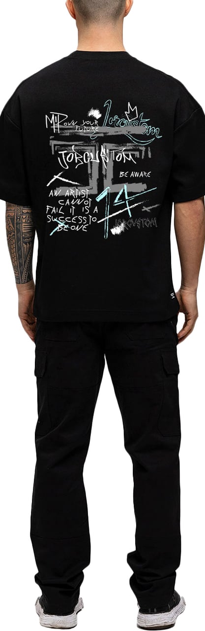 JORCUSTOM Artist Oversized T-Shirt Black Zwart
