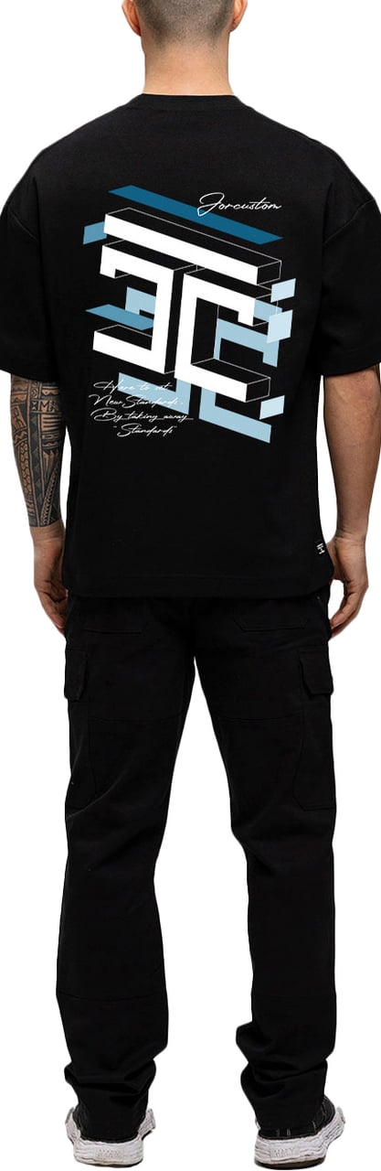 JORCUSTOM Assembly Oversized T-Shirt Black Zwart