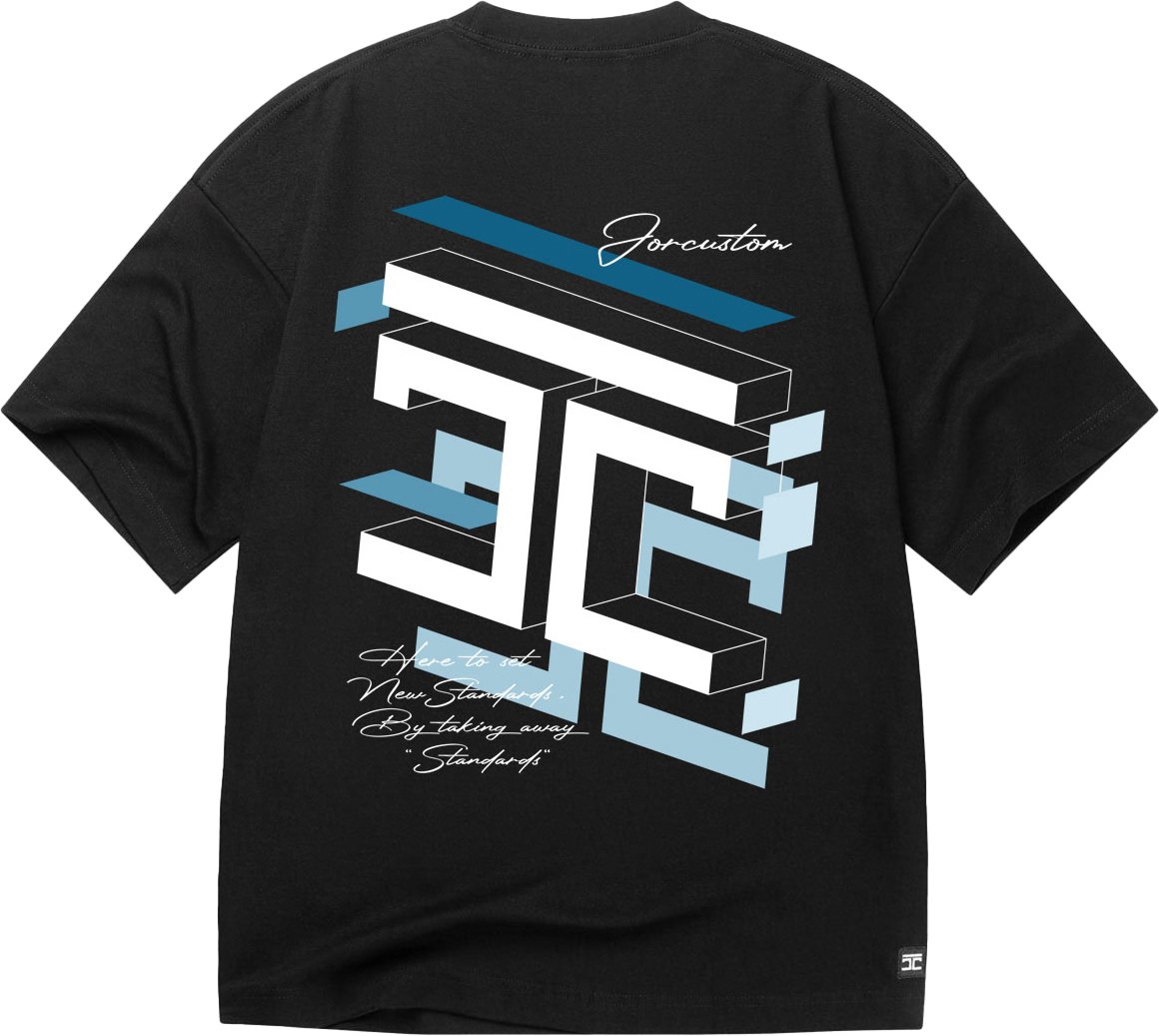JORCUSTOM Assembly Oversized T-Shirt Black Zwart