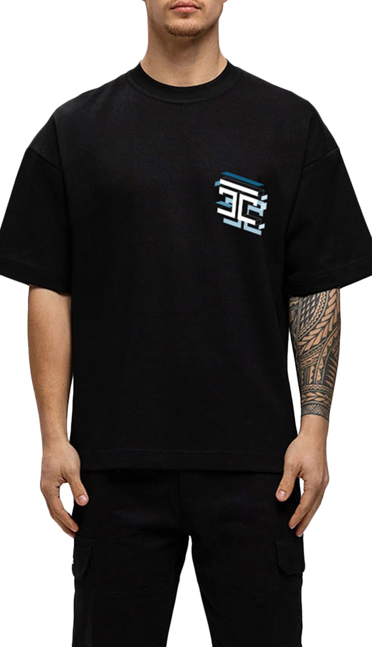 JORCUSTOM Assembly Oversized T-Shirt Black Zwart