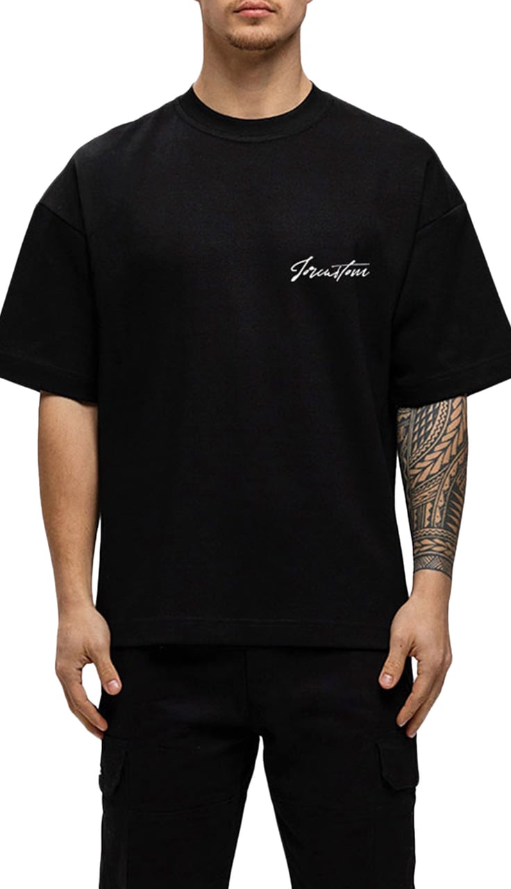 JORCUSTOM NewStand Slim Fit T-Shirt Antracite Zwart