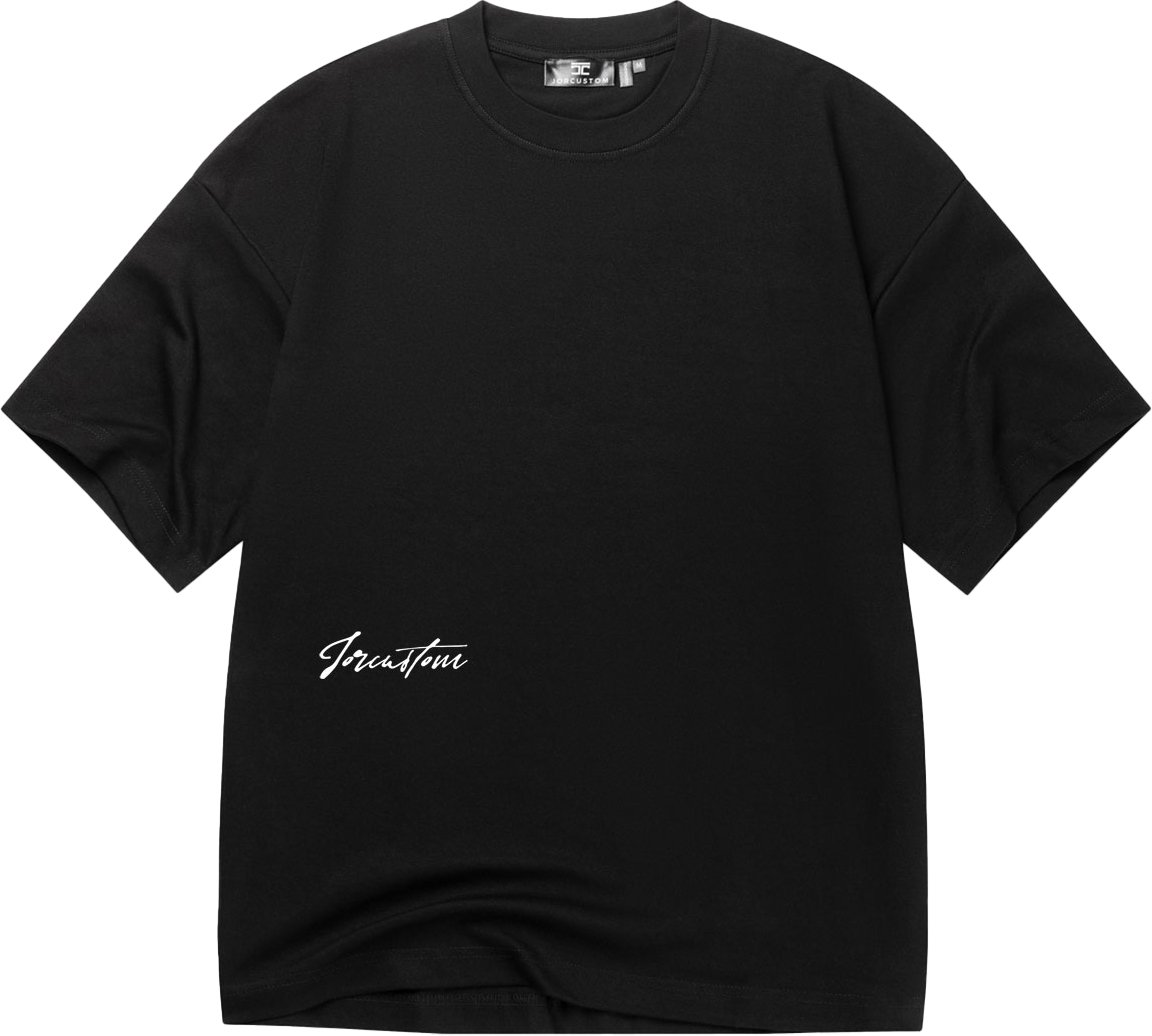 JORCUSTOM Outline Oversized T-Shirt Black Zwart