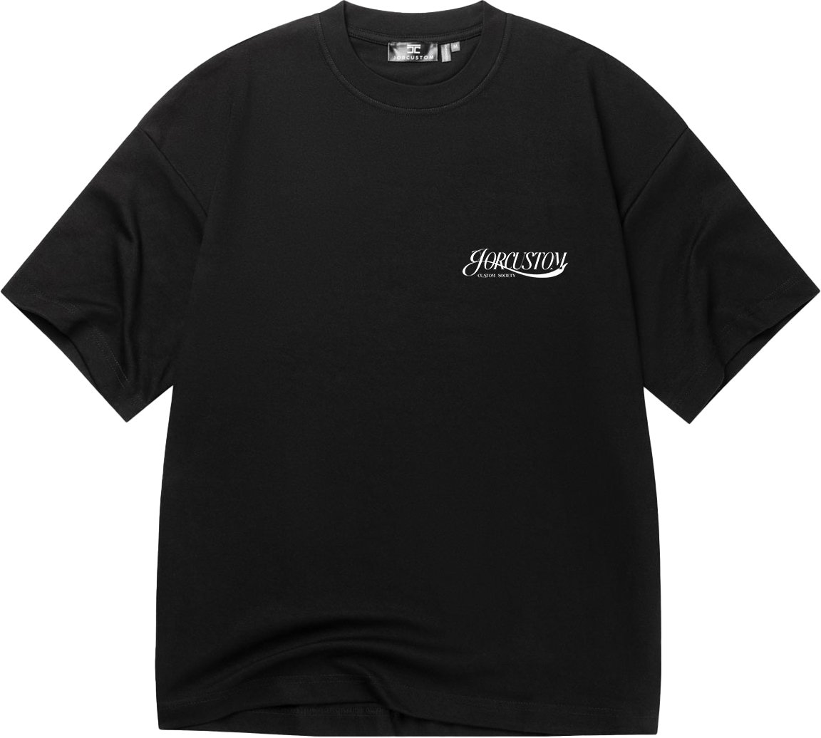 JORCUSTOM Script Oversized T-Shirt Black Zwart