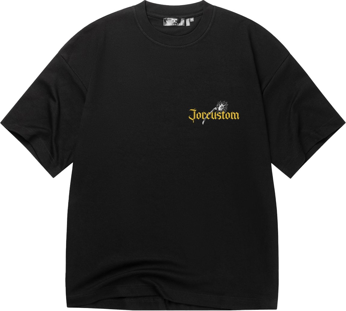 JORCUSTOM Sunflower Oversized T-Shirt Black Zwart