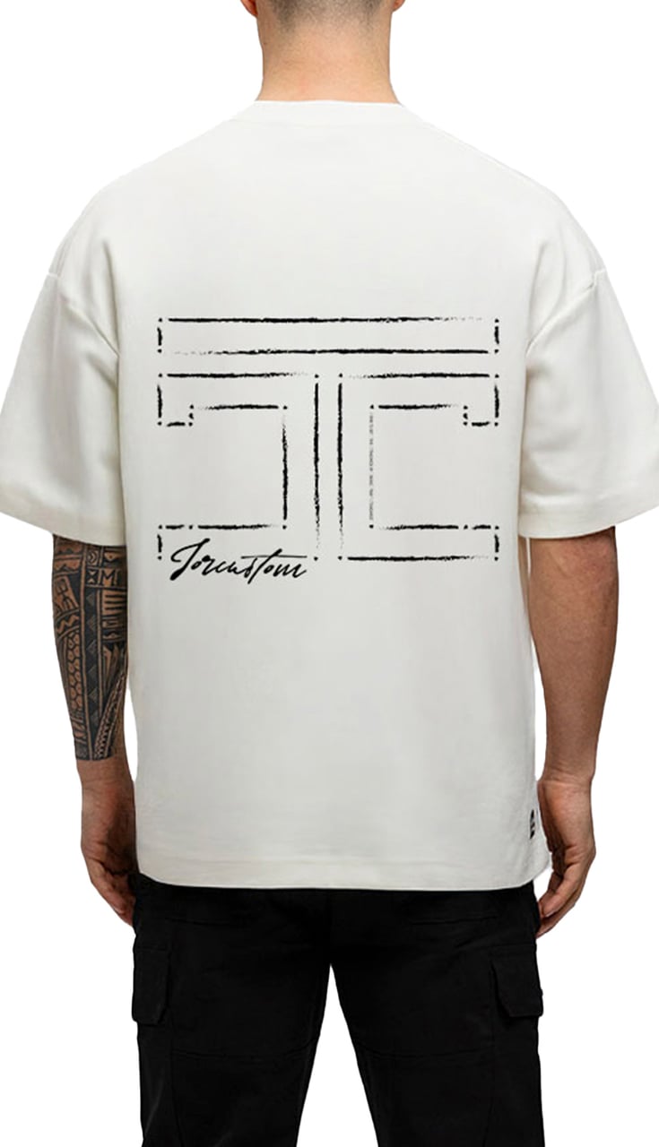 JORCUSTOM Outline Oversized T-Shirt White Wit