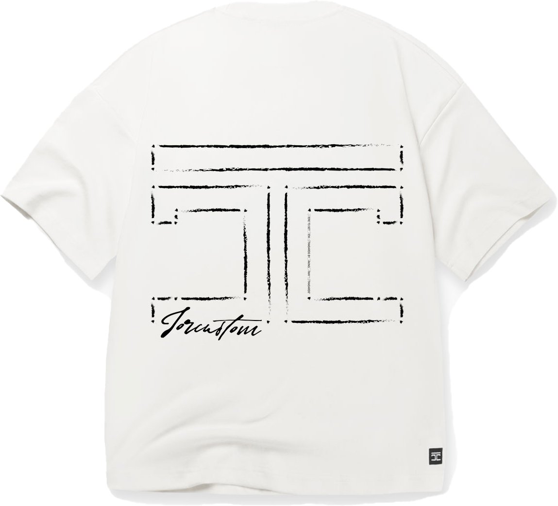 JORCUSTOM Outline Oversized T-Shirt White Wit