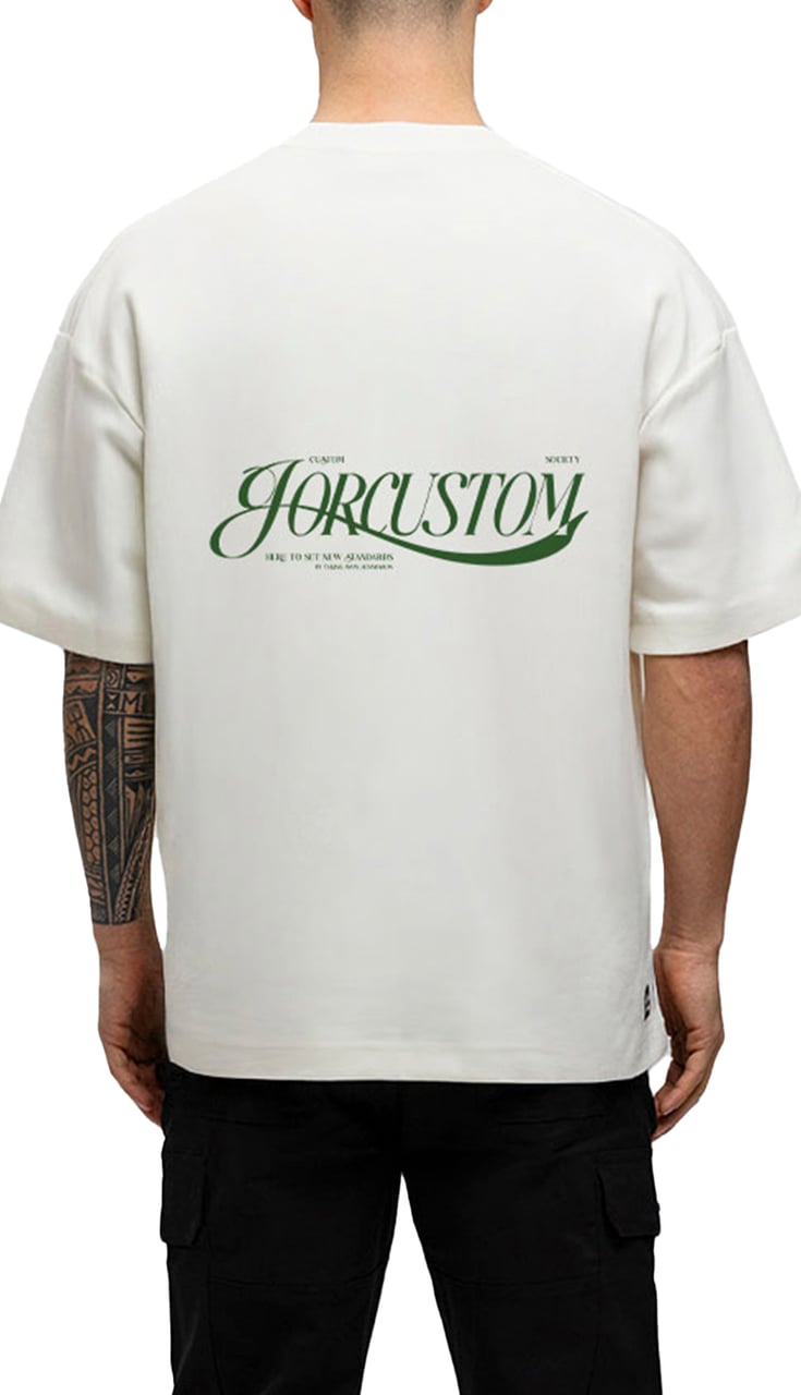 JORCUSTOM Script Oversized T-Shirt White Wit
