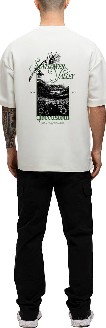 JORCUSTOM Sunflower Oversized T-Shirt White Wit