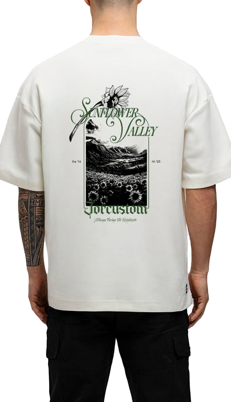 JORCUSTOM Sunflower Oversized T-Shirt White Wit