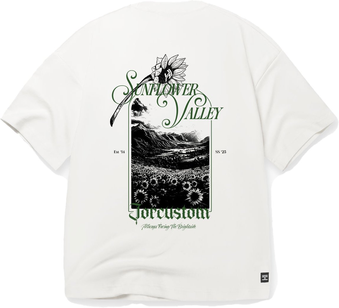 JORCUSTOM Sunflower Oversized T-Shirt White Wit