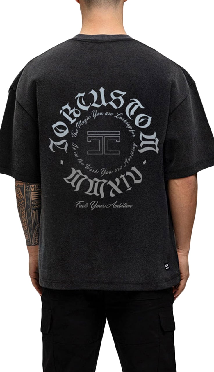 JORCUSTOM Ambition Oversized T-Shirt AcidGrey Grijs