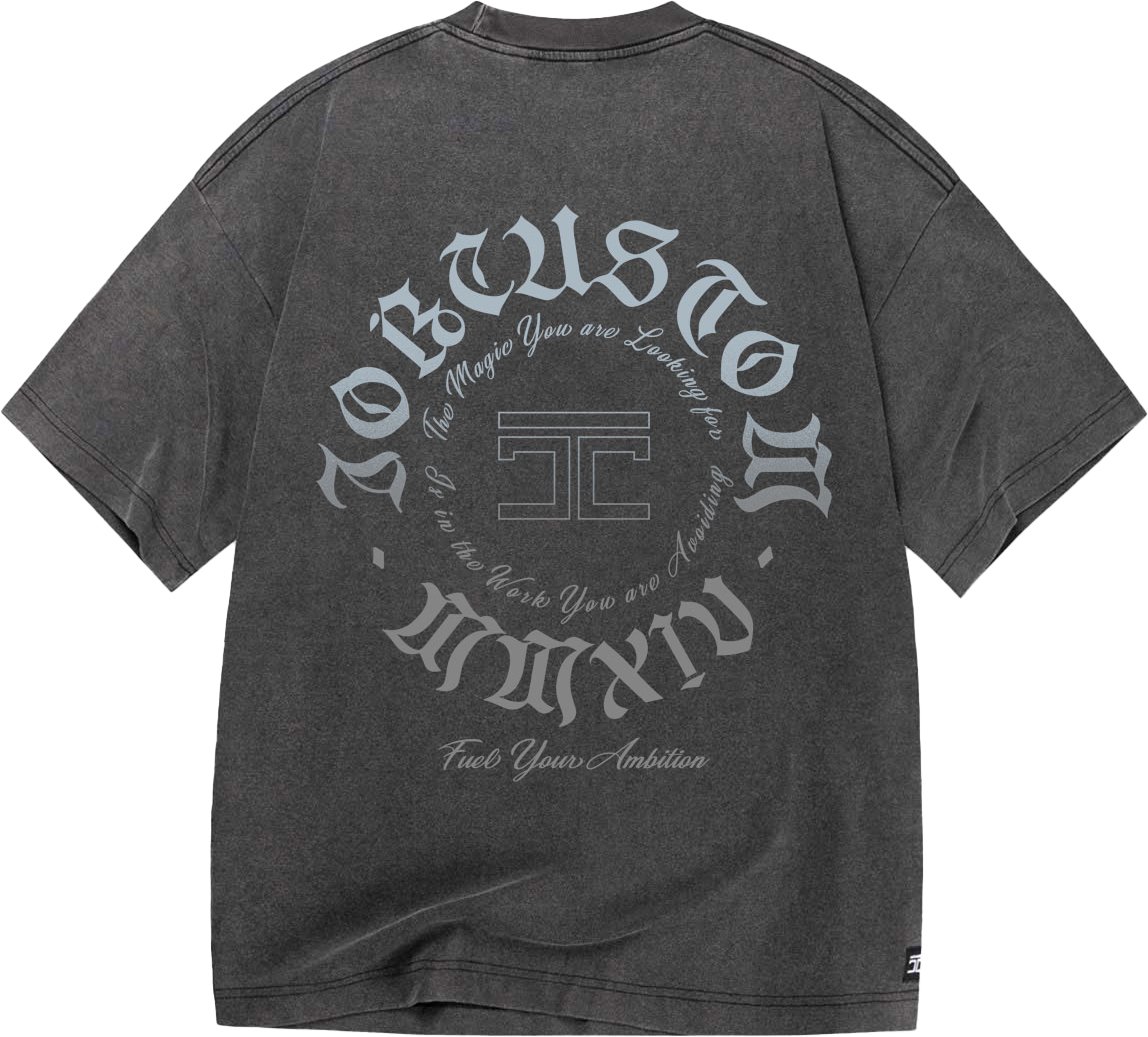 JORCUSTOM Ambition Oversized T-Shirt AcidGrey Grijs
