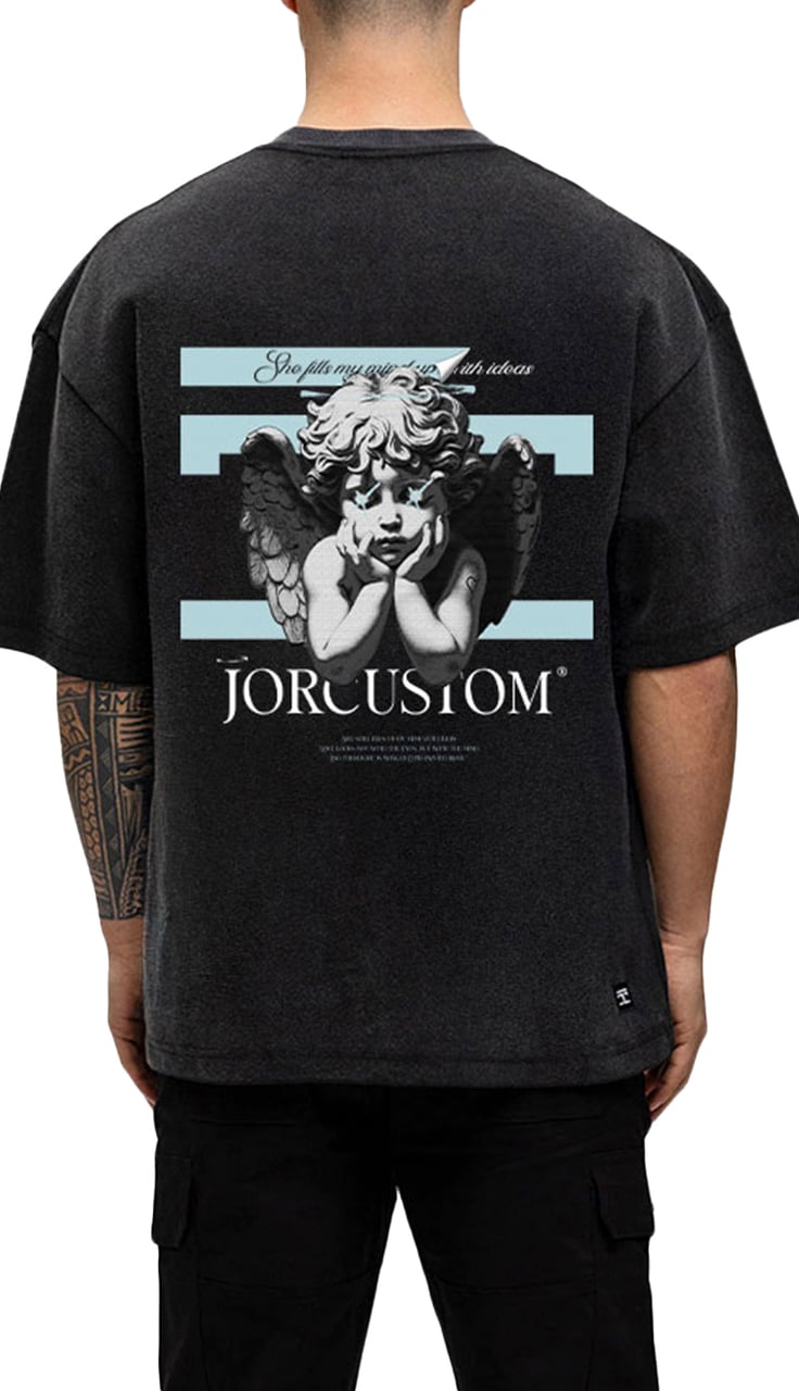 JORCUSTOM AngelTwo Oversized T-Shirt AcidGrey Grijs