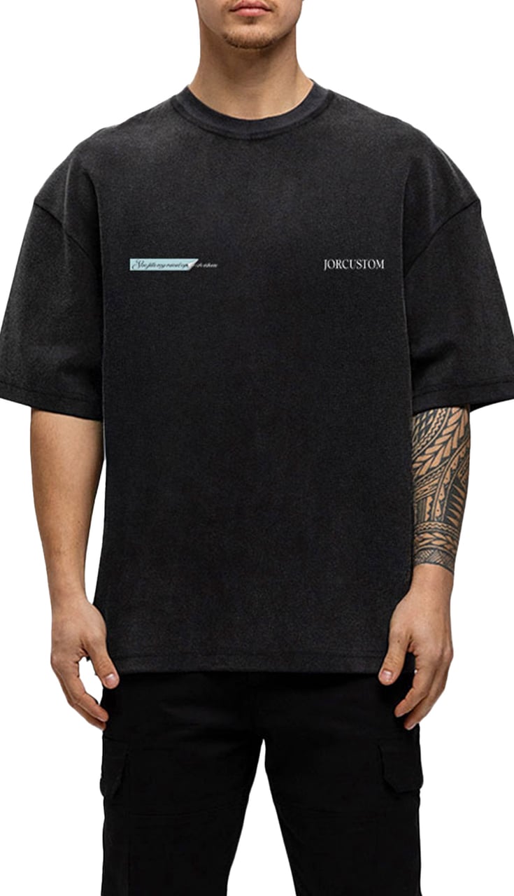 JORCUSTOM AngelTwo Oversized T-Shirt AcidGrey Grijs