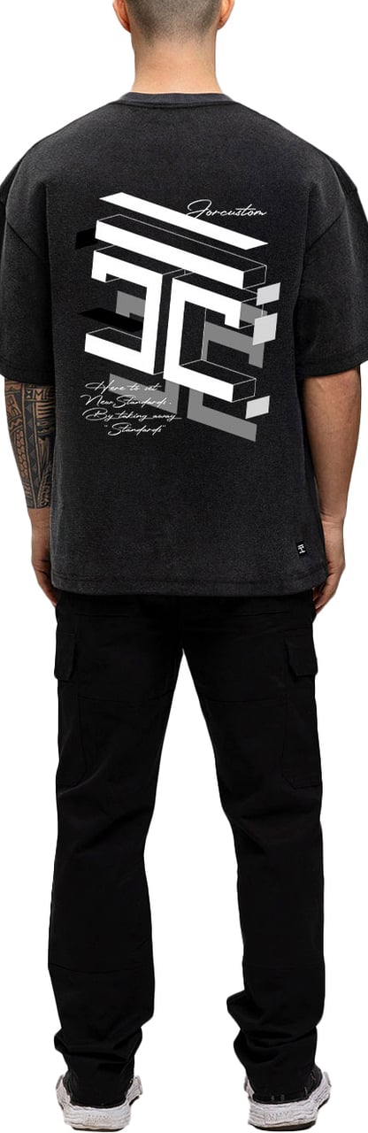 JORCUSTOM Assembly Oversized T-Shirt AcidGrey Grijs