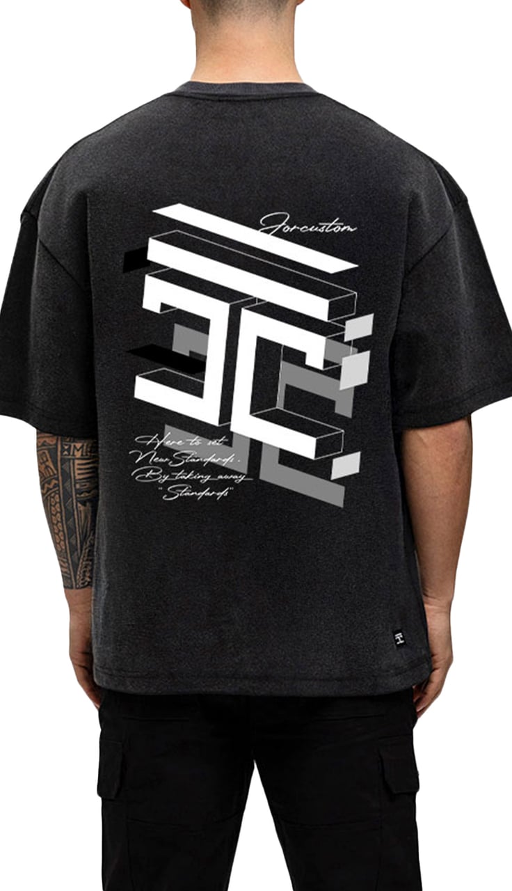 JORCUSTOM Assembly Oversized T-Shirt AcidGrey Grijs