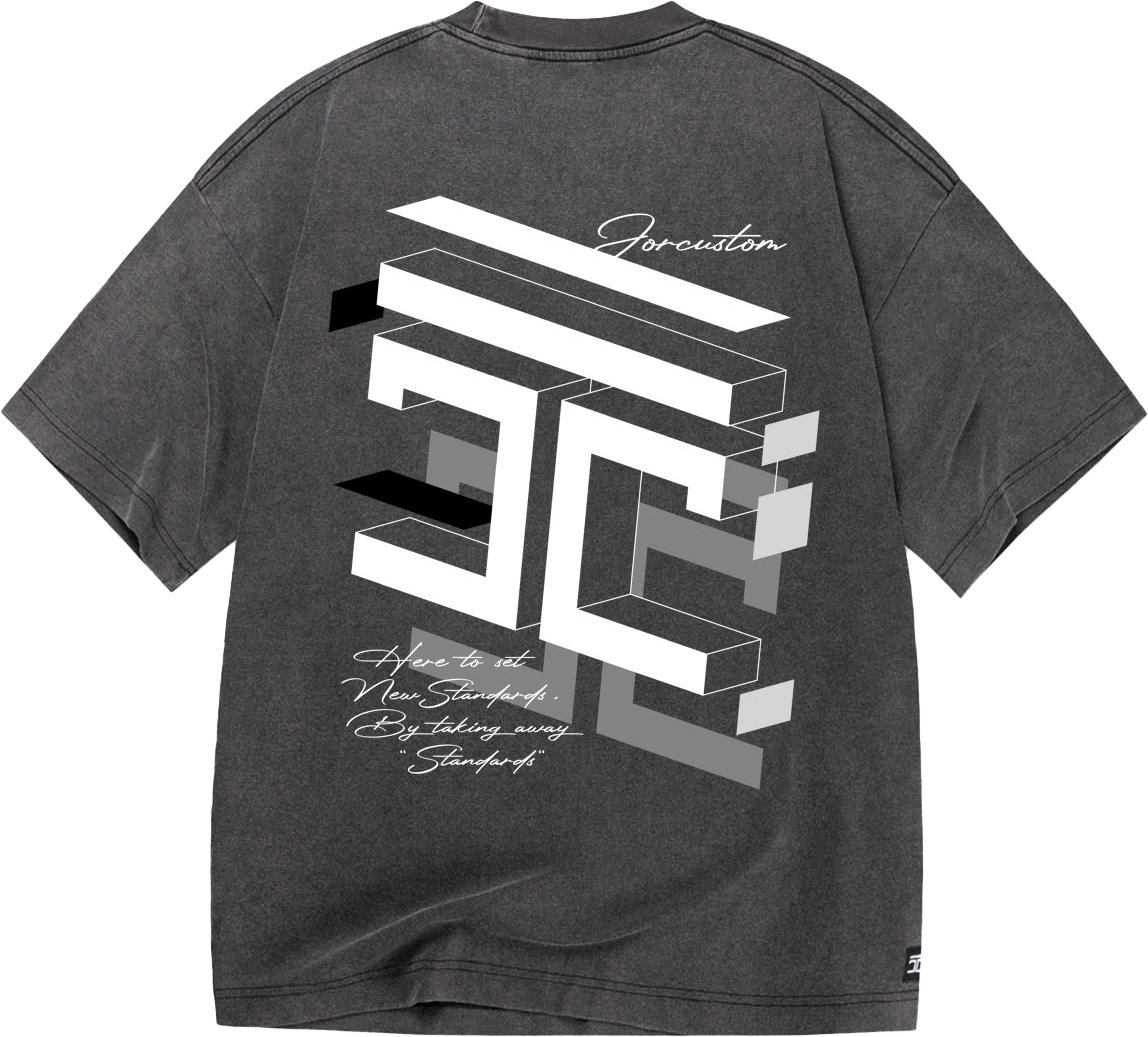 JORCUSTOM Assembly Oversized T-Shirt AcidGrey Grijs