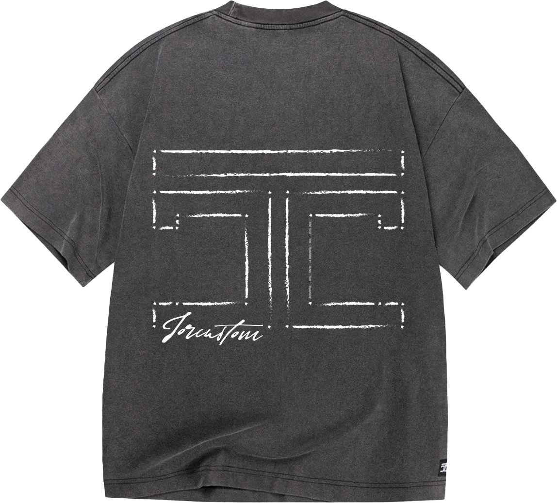 JORCUSTOM Outline Oversized T-Shirt AcidGrey Grijs