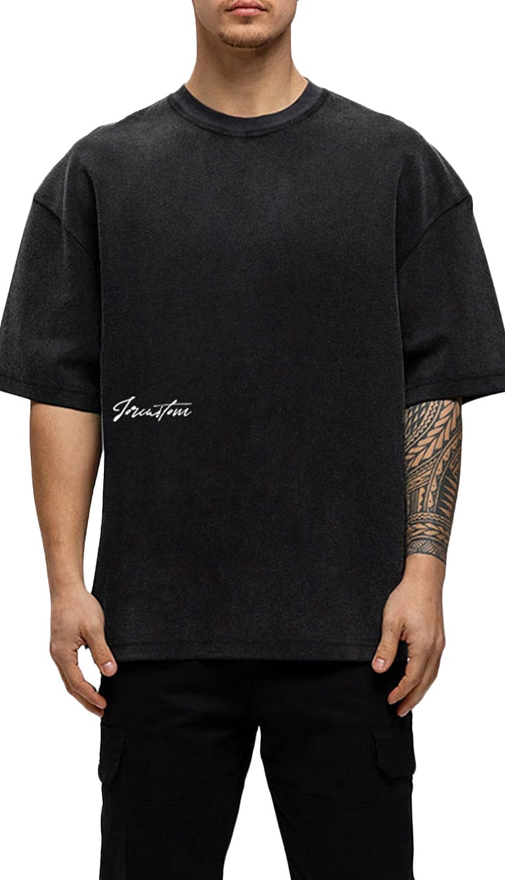 JORCUSTOM Outline Oversized T-Shirt AcidGrey Grijs