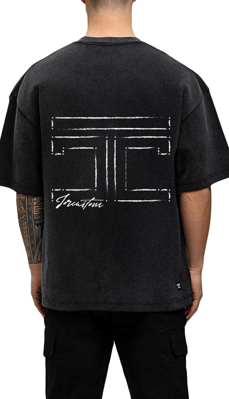 JORCUSTOM Outline Oversized T-Shirt AcidGrey Grijs